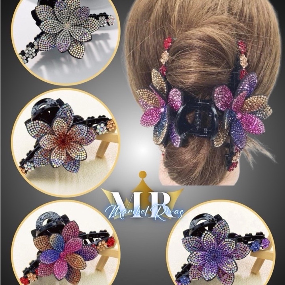 Elegant Multicolor Floral Hair Clip
